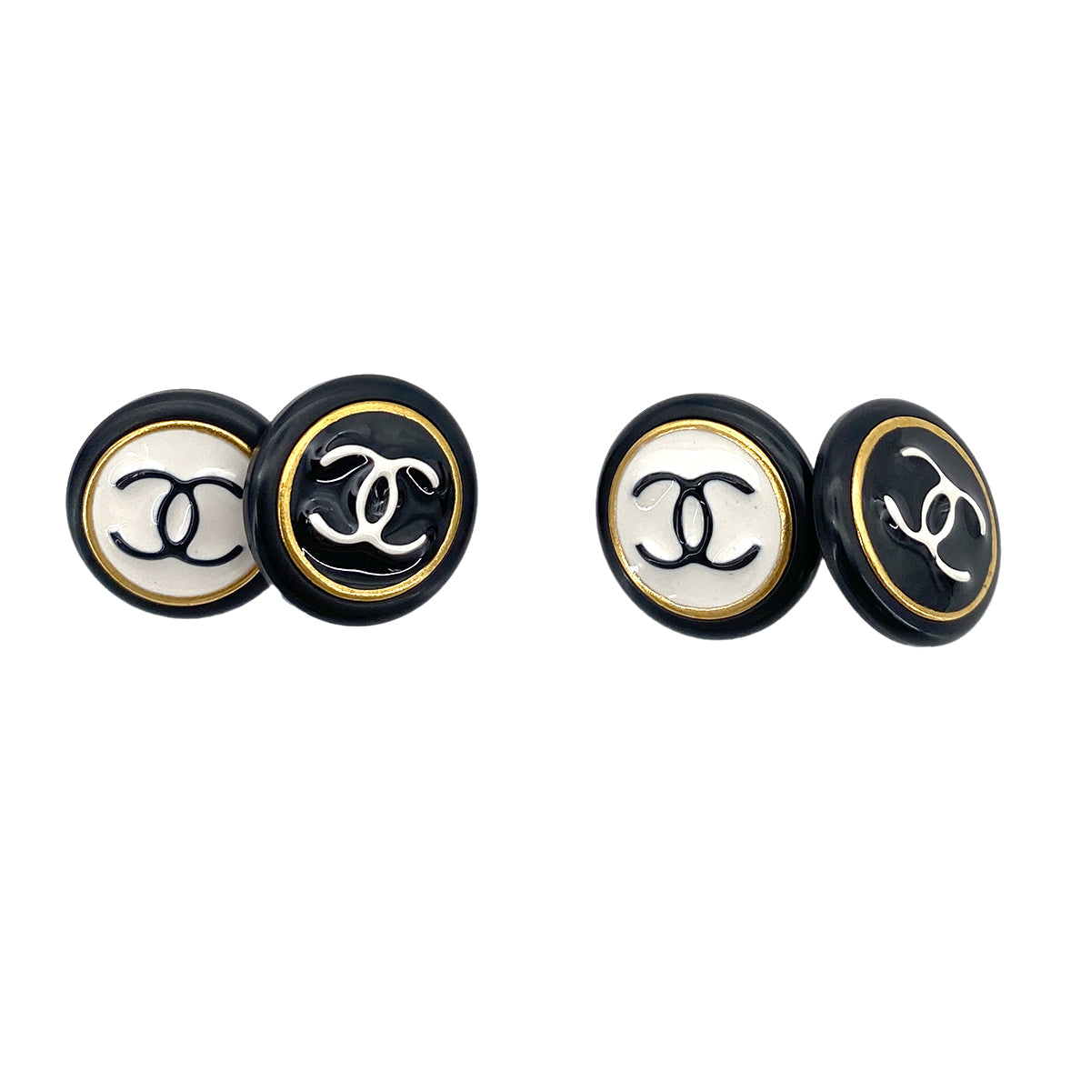 CHANEL VINTAGE CUFFLINKS COCOMARK ACCESSORY 96P 90253653