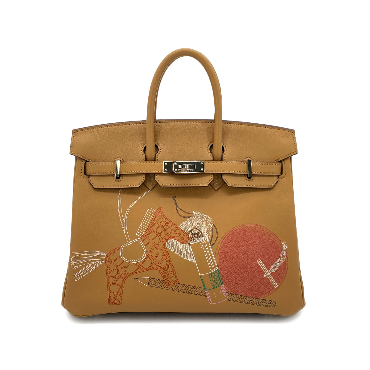 Hermes Birkin 25 In & Out Biscuit Swift PHW #Z 90253752