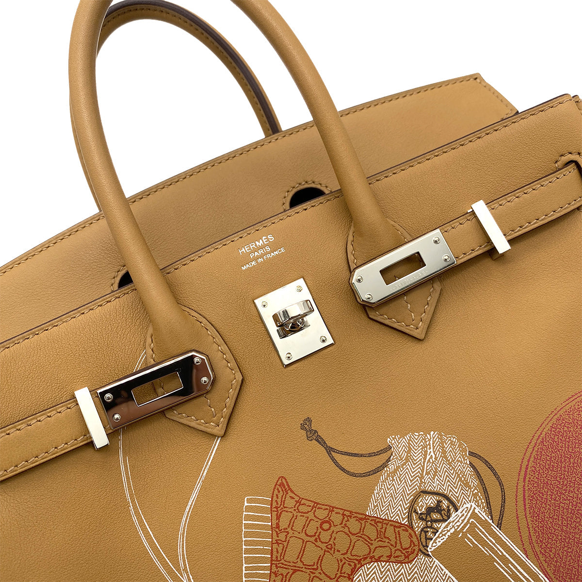 Hermes Birkin 25 In & Out Biscuit Swift PHW #Z 90253752