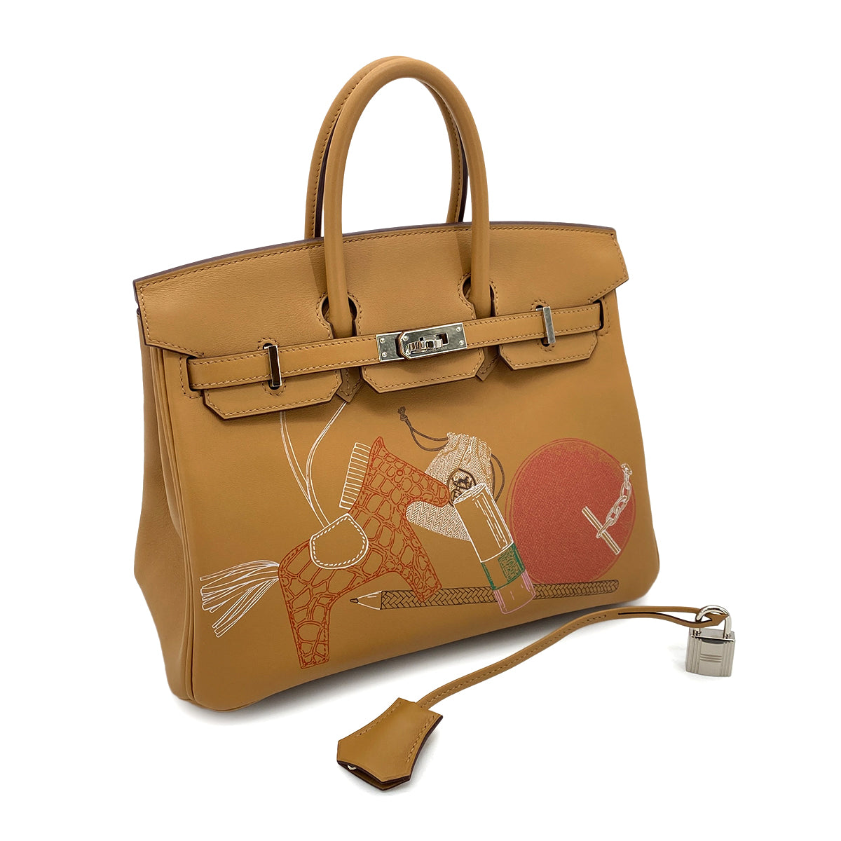 Hermes Birkin 25 In & Out Biscuit Swift PHW #Z 90253752