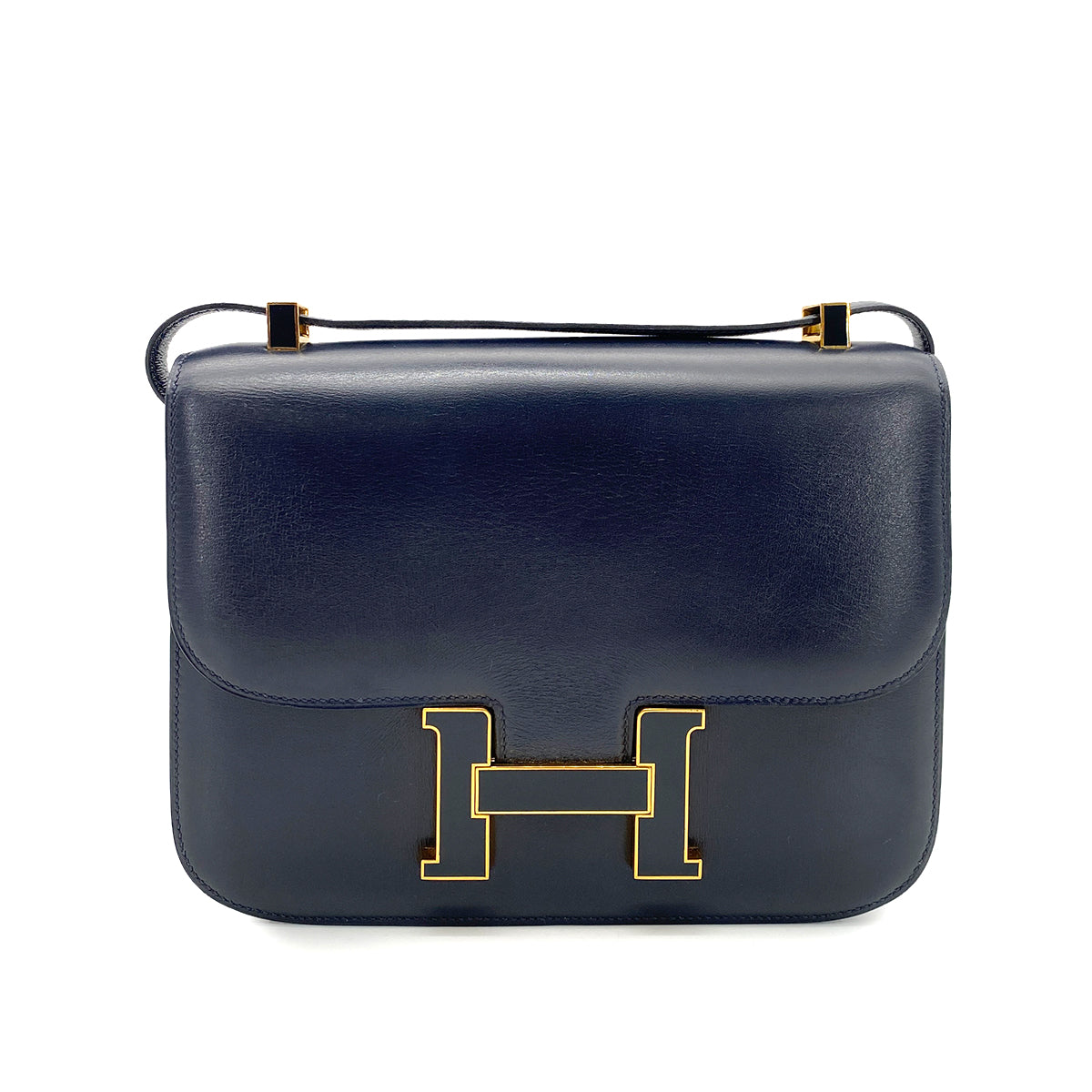 HERMES CONSTANCE NAVY BOXCALF SHOULDER BAG 〇F 90254601