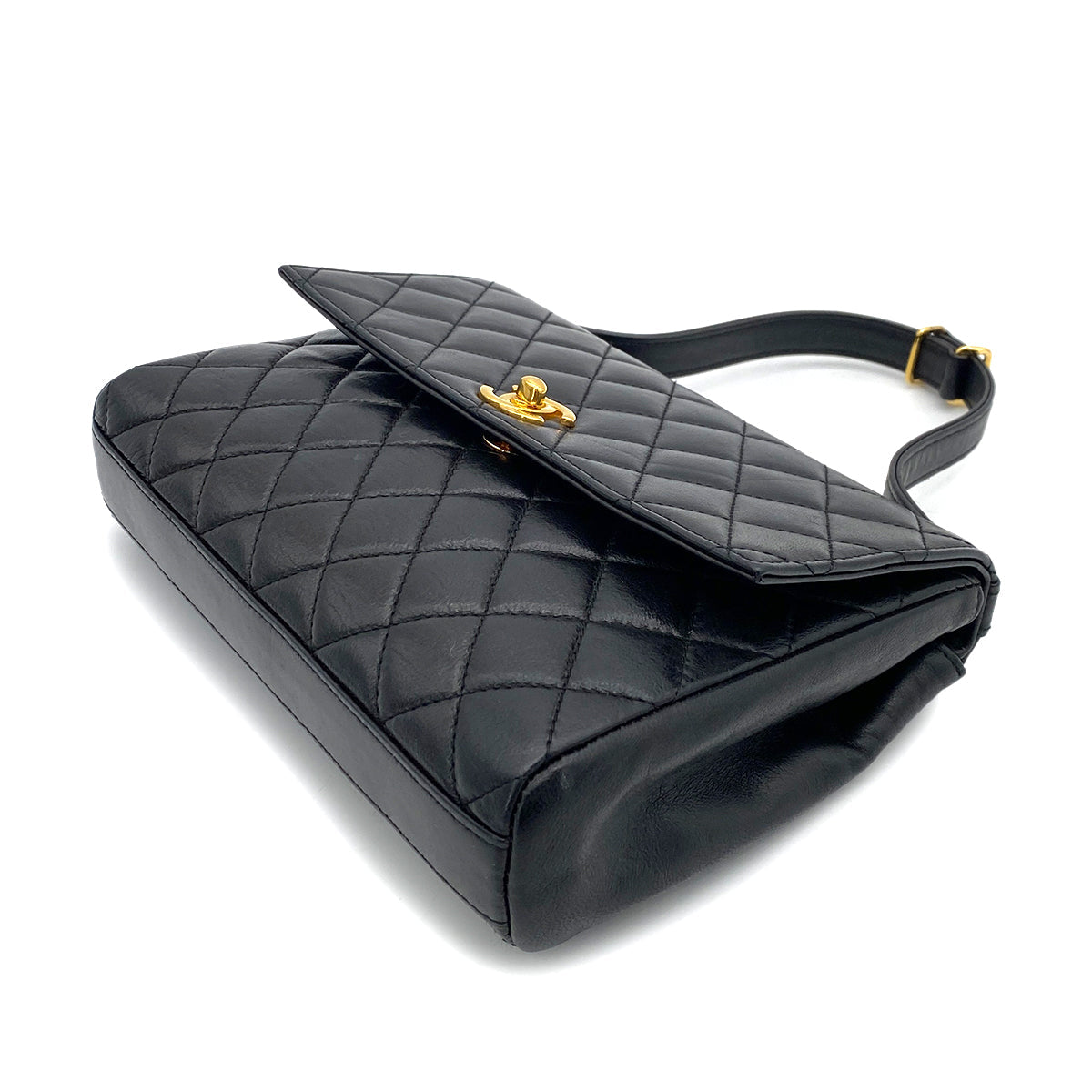 CHANEL VINTAGE HAND BAG BLACK LAMB SKIN 90255102