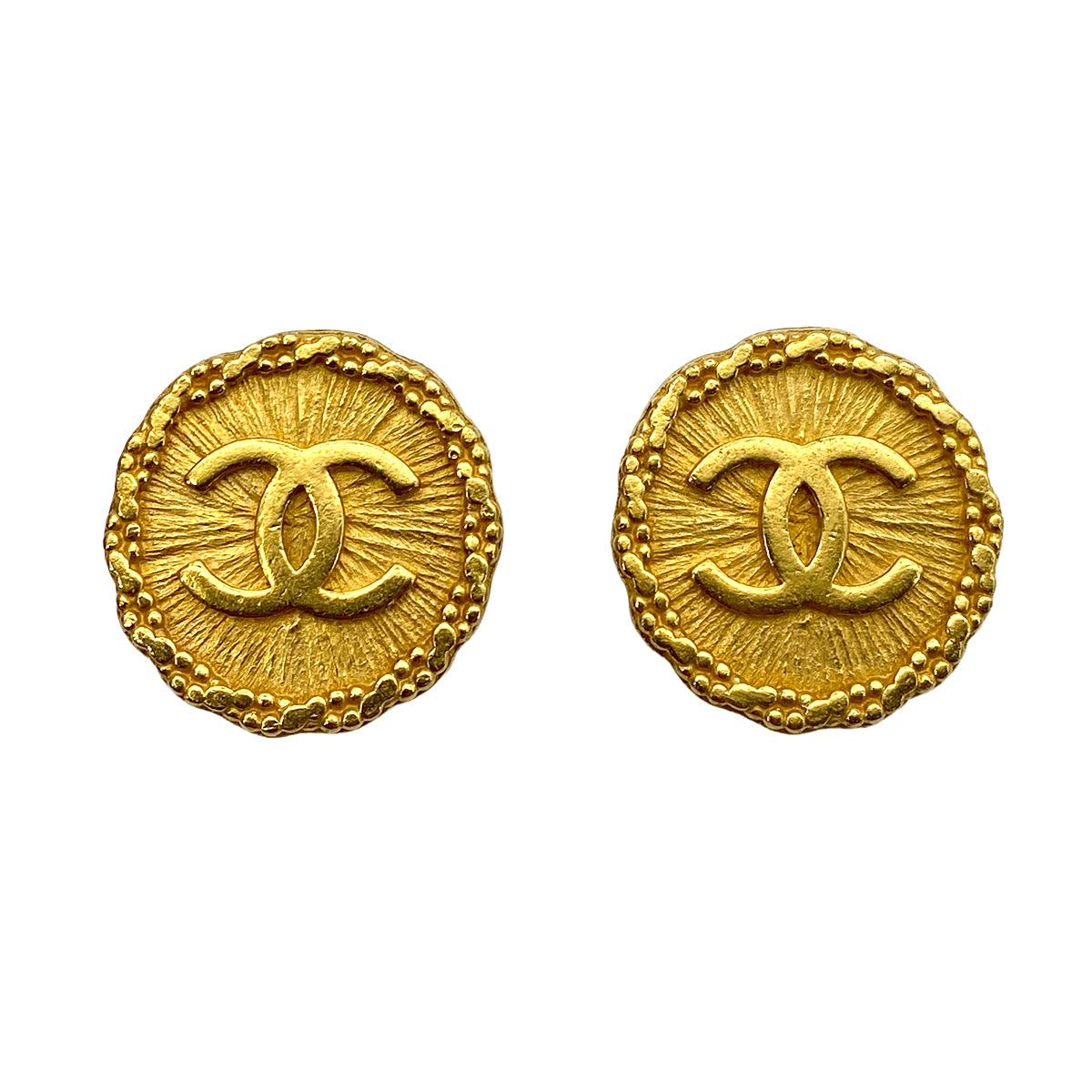 CHANEL VINTAGE EARRINGS ROUND COCOMARK ACCESSORY 94P 90255114