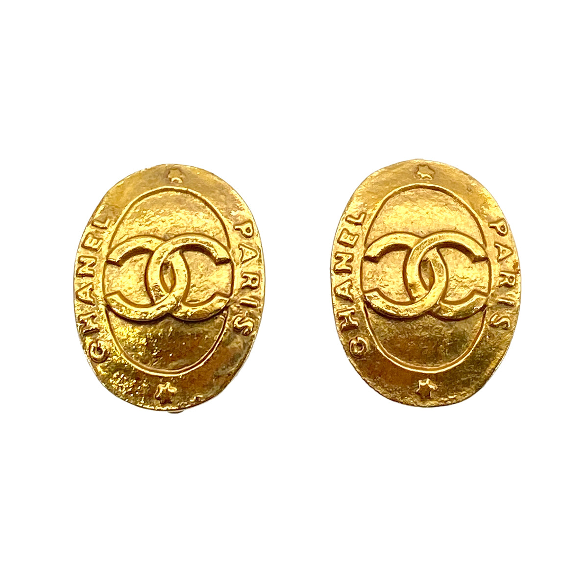 CHANEL VINTAGE EARRINGS COCOMARK OVAL ACCESSORY 28 90255117