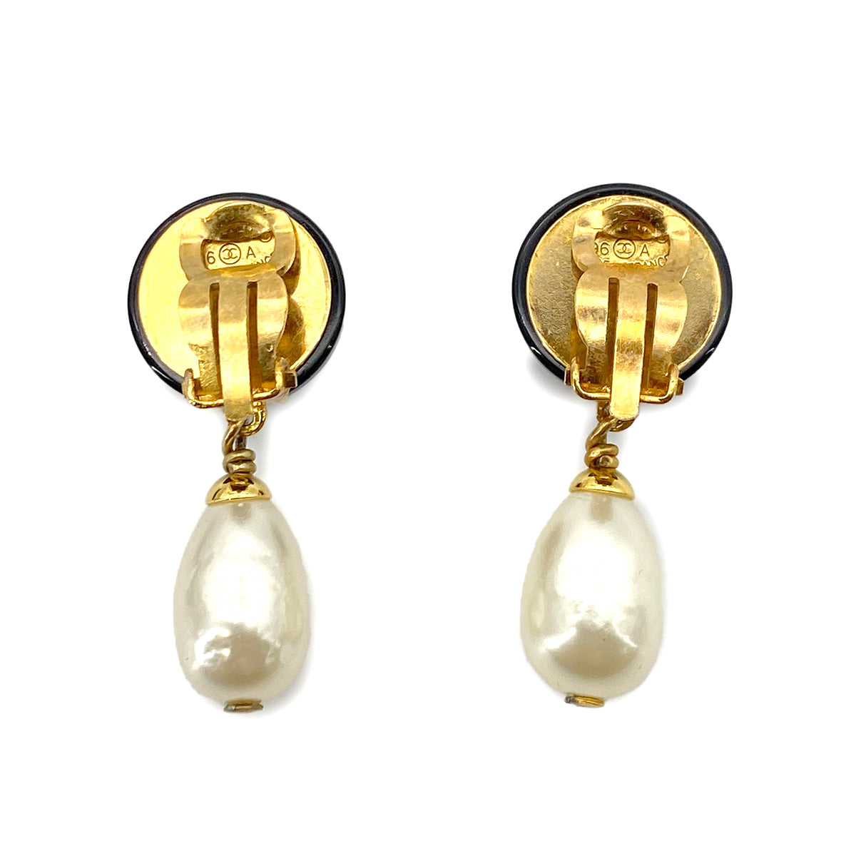 CHANEL VINTAGE EARRINGS COCOMARK FAKEPEARL ACCESSORY 96A 90255126