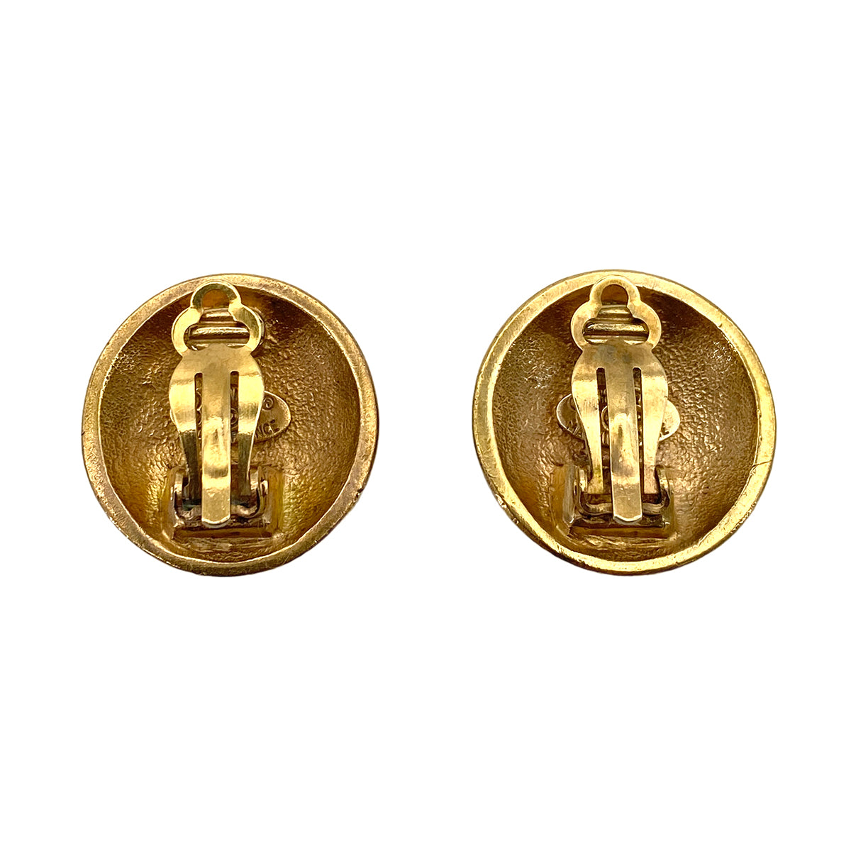 CHANEL VINTAGE EARRINGS ROUND COCOMARK ACCESSORY 95P 90255132