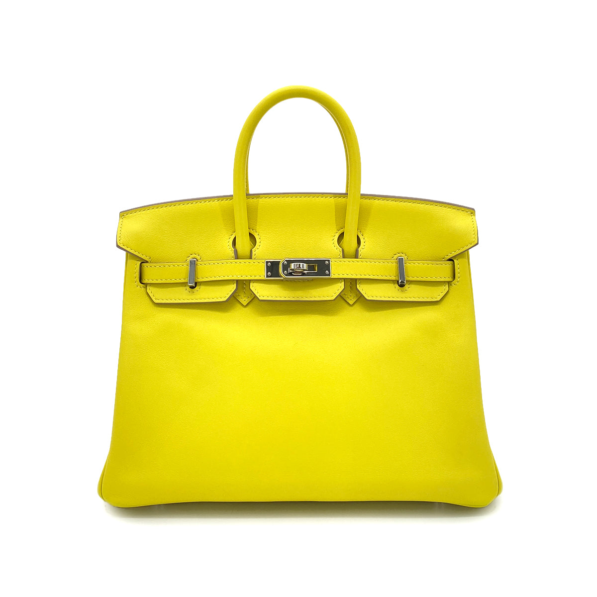 HERMES BIRKIN 25 LIME SWIFT HAND BAG D SHW 90255374