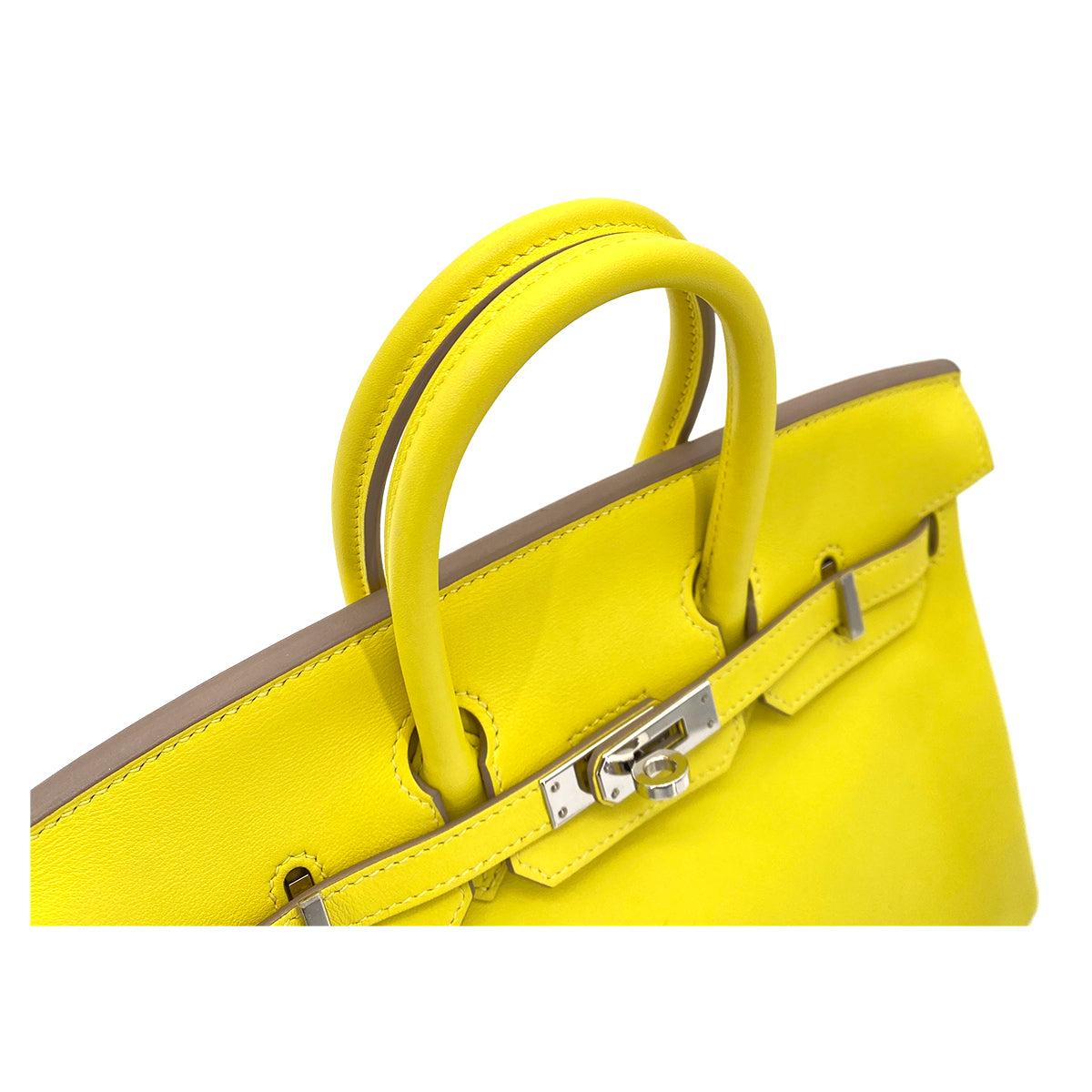 HERMES BIRKIN 25 LIME SWIFT HAND BAG D SHW 90255374