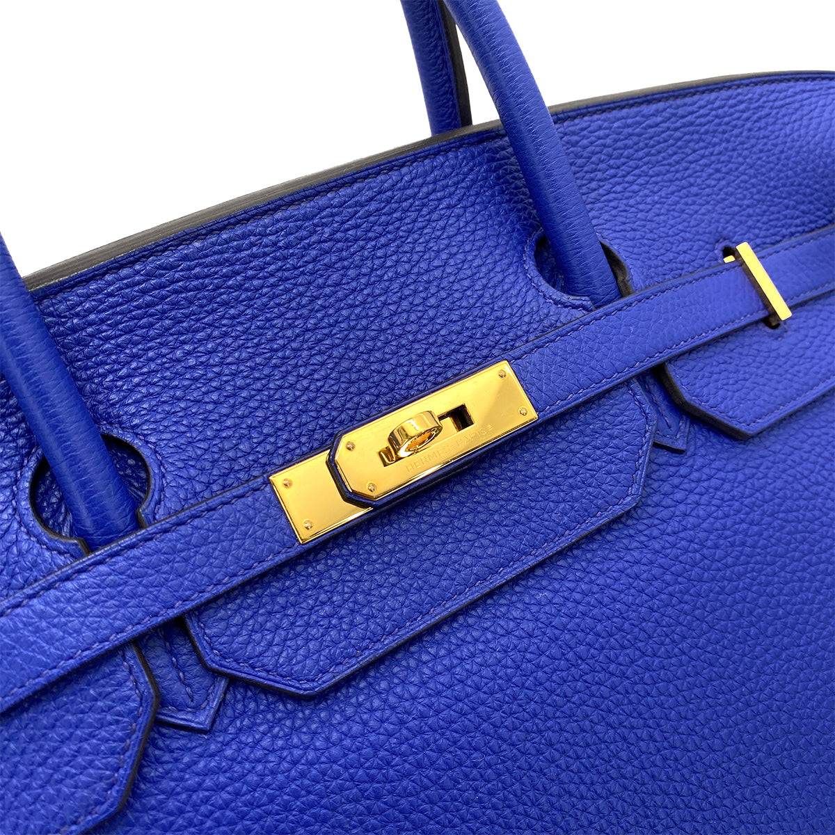 HERMES BIRKIN 40 BLUE ELECTRIC TOGO HAND BAG □O GHW 90255688