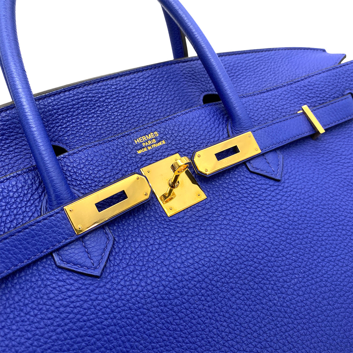 HERMES BIRKIN 40 BLUE ELECTRIC TOGO HAND BAG □O GHW 90255688