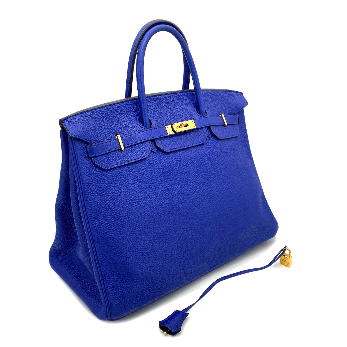 HERMES BIRKIN 40 BLUE ELECTRIC TOGO HAND BAG □O GHW 90255688