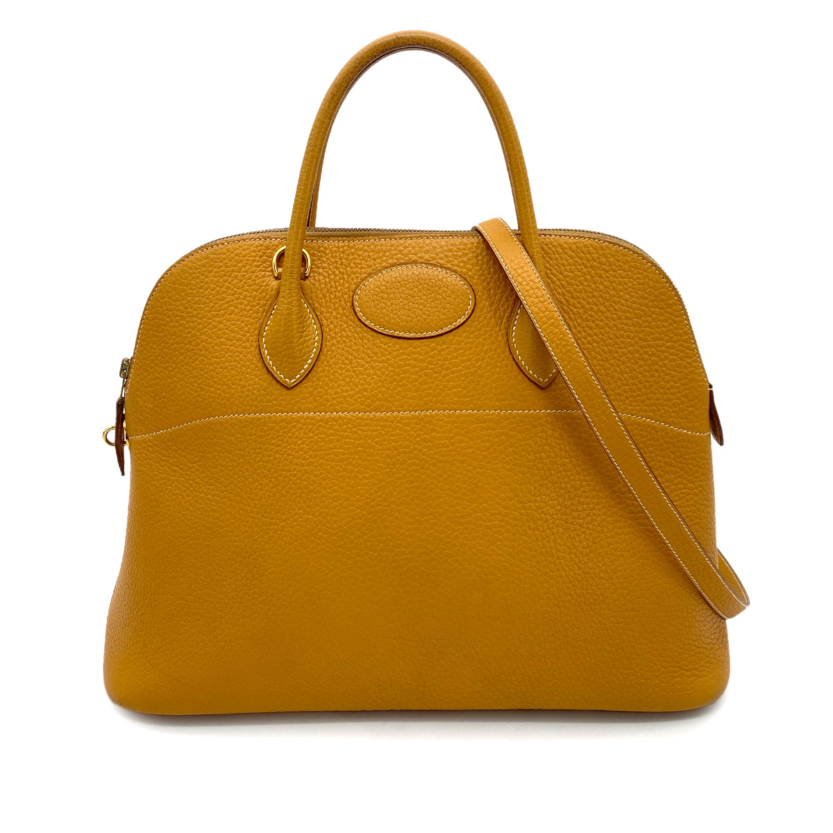 HERMES BOLIDE 35 NATURAL ARDENNES HAND SHOULDER BAG 〇W 90255771