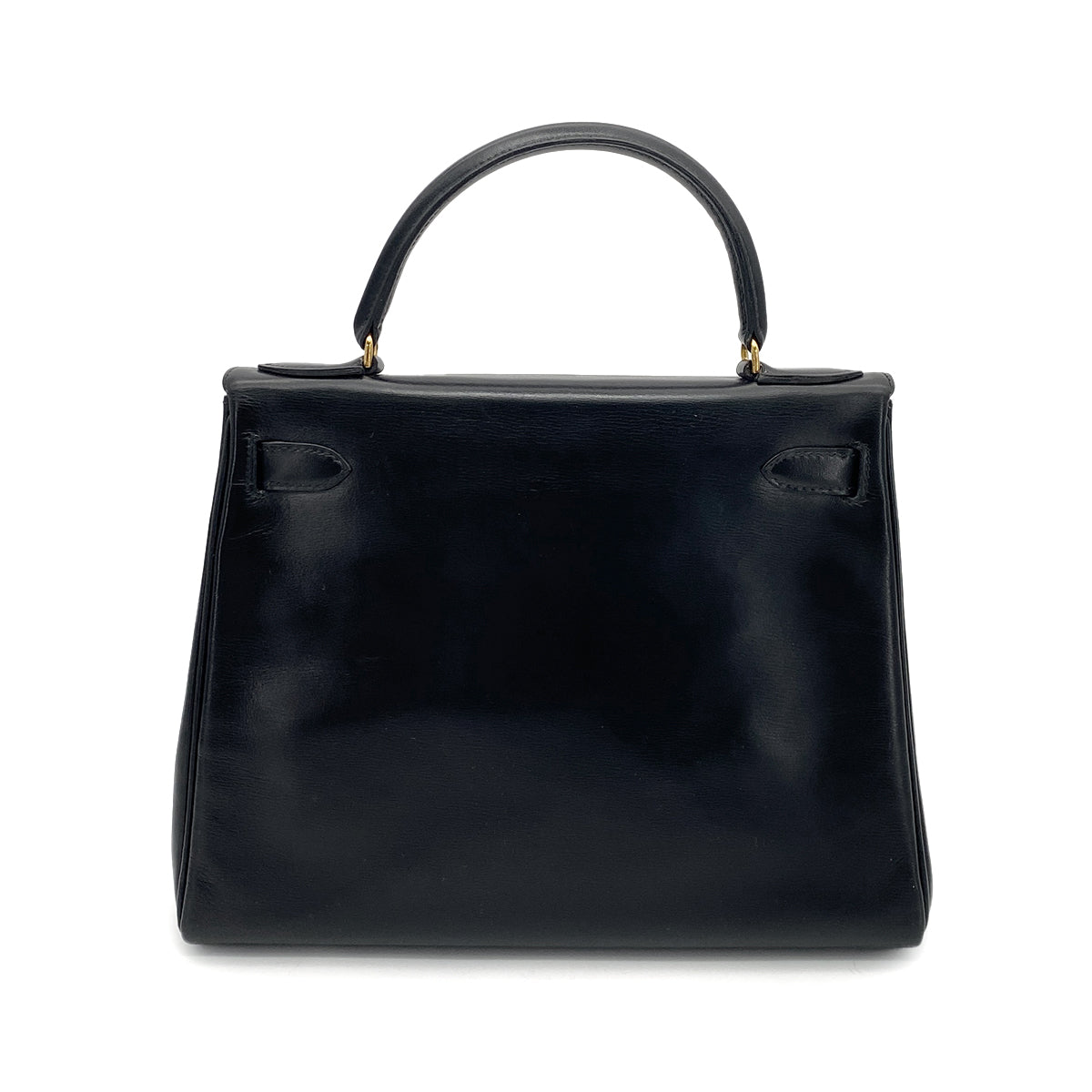 HERMES KELLY 28 RETOURNE BLACK BOXCALF HAND SHOULDER BAG 〇I GHW 90255773