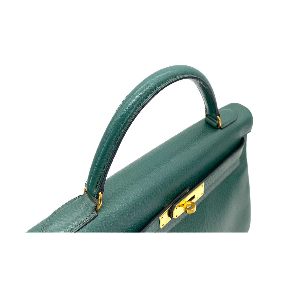 HERMES KELLY 32 RETOURNE VERT ARDENNES HAND SHOULDER BAG 〇X 90255855