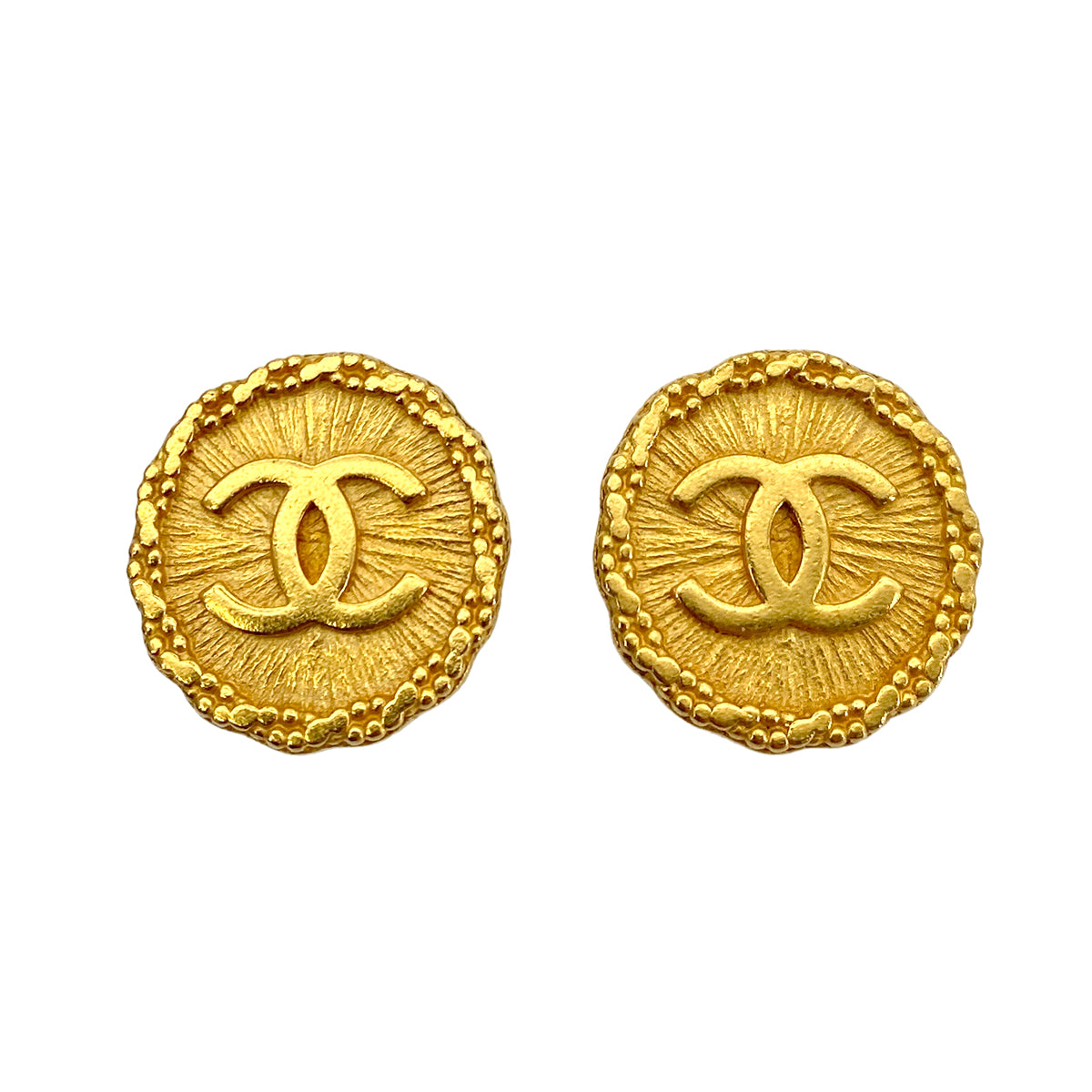 CHANEL VINTAGE EARRINGS COCOMARK ROUND ACCESSORY 93A 90255860