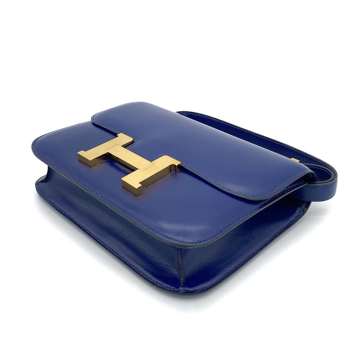 HERMES CONSTANC BLUE ROY BOXCALF SHOULDER BAG 〇U GHW 90255929