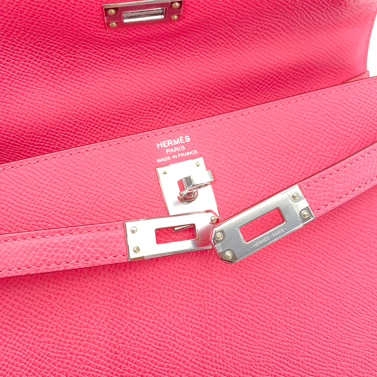 Hermes Kelly 25 Sellier Rose Azalea Epsom PHW #B 90256404