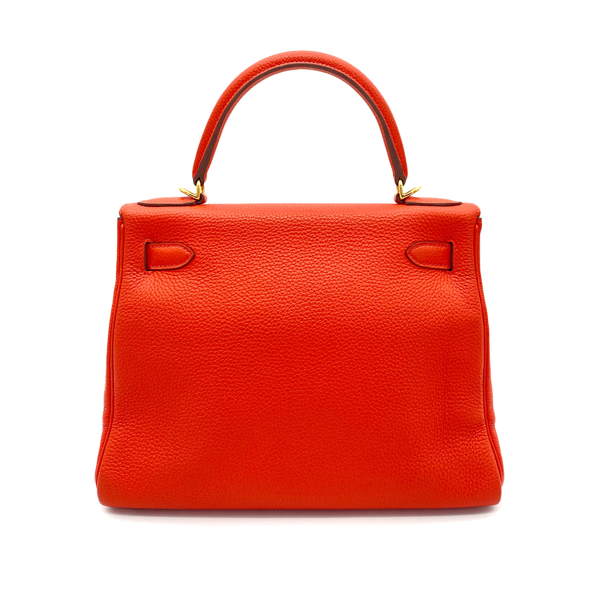 HERMES KELLY 28 RETOURNE ROUGE TOMATE TAURILLON CLEMENCE HAND SHOULDER BAG X GHW 90256406