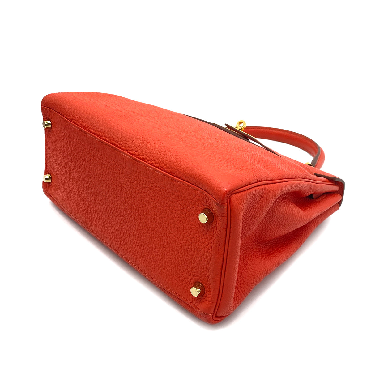 HERMES KELLY 28 RETOURNE ROUGE TOMATE TAURILLON CLEMENCE HAND SHOULDER BAG X GHW 90256406