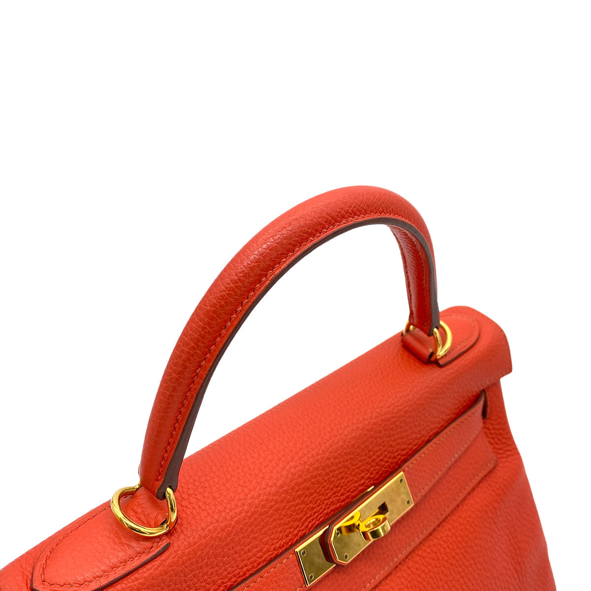 HERMES KELLY 28 RETOURNE ROUGE TOMATE TAURILLON CLEMENCE HAND SHOULDER BAG X GHW 90256406