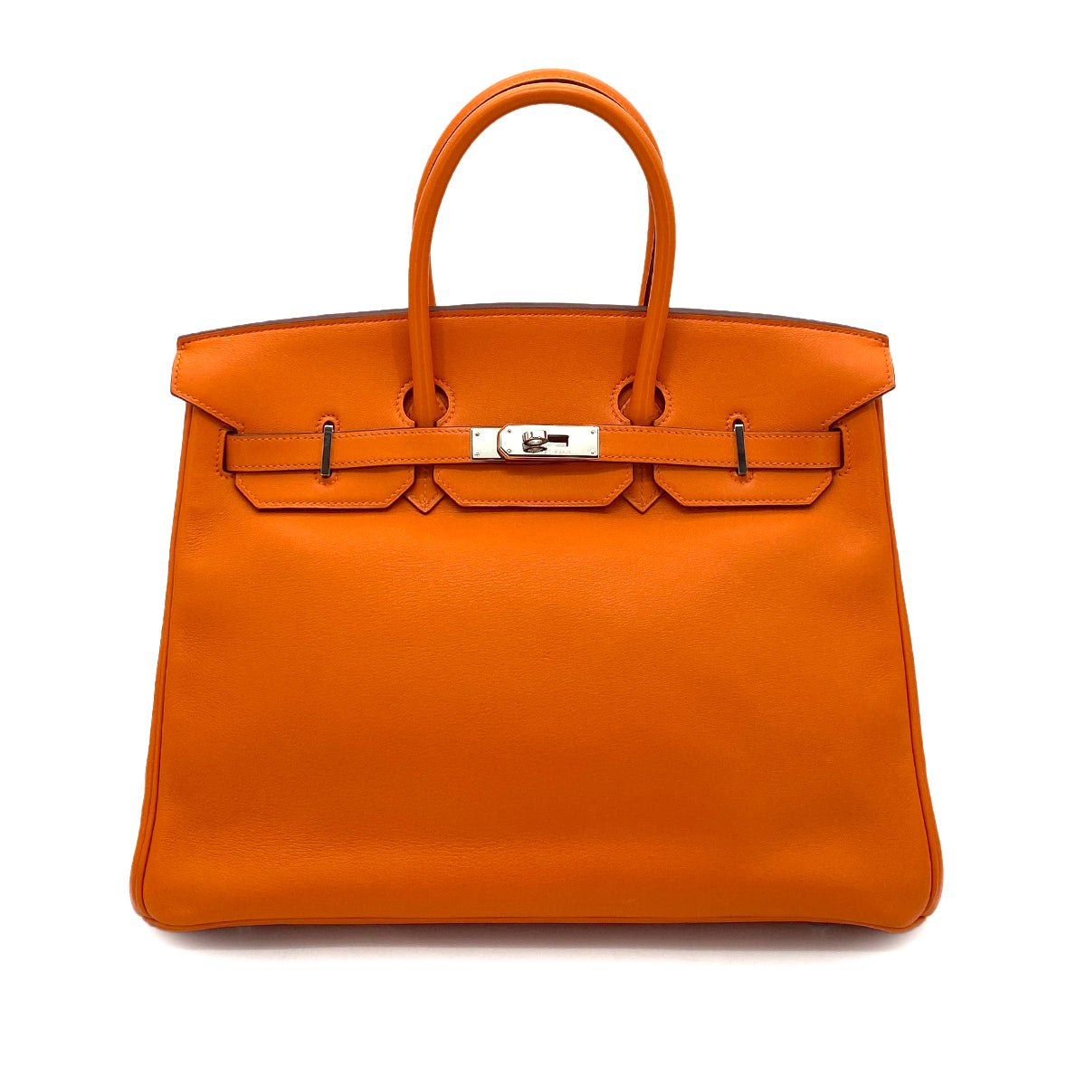 HERMES BIRKIN 35 ORANGE SWIFT HAND BAG □K SHW 90256412