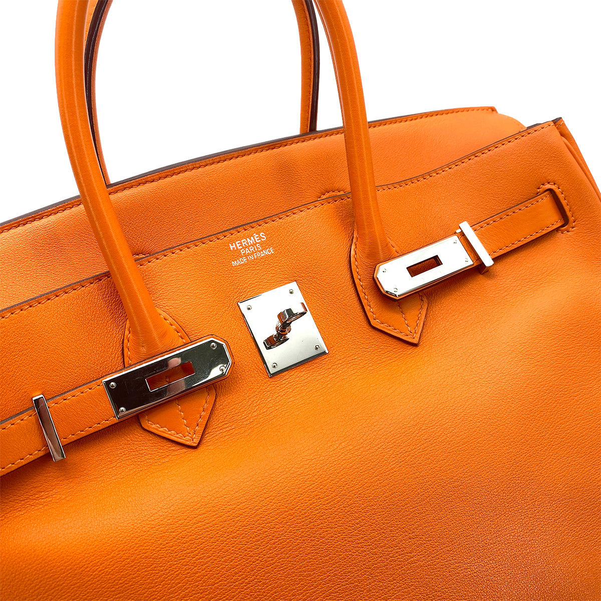 HERMES BIRKIN 35 ORANGE SWIFT HAND BAG □K SHW 90256412