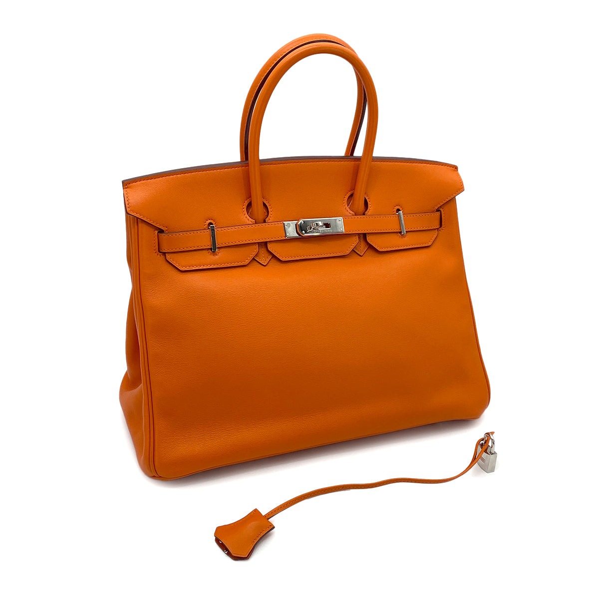 HERMES BIRKIN 35 ORANGE SWIFT HAND BAG □K SHW 90256412