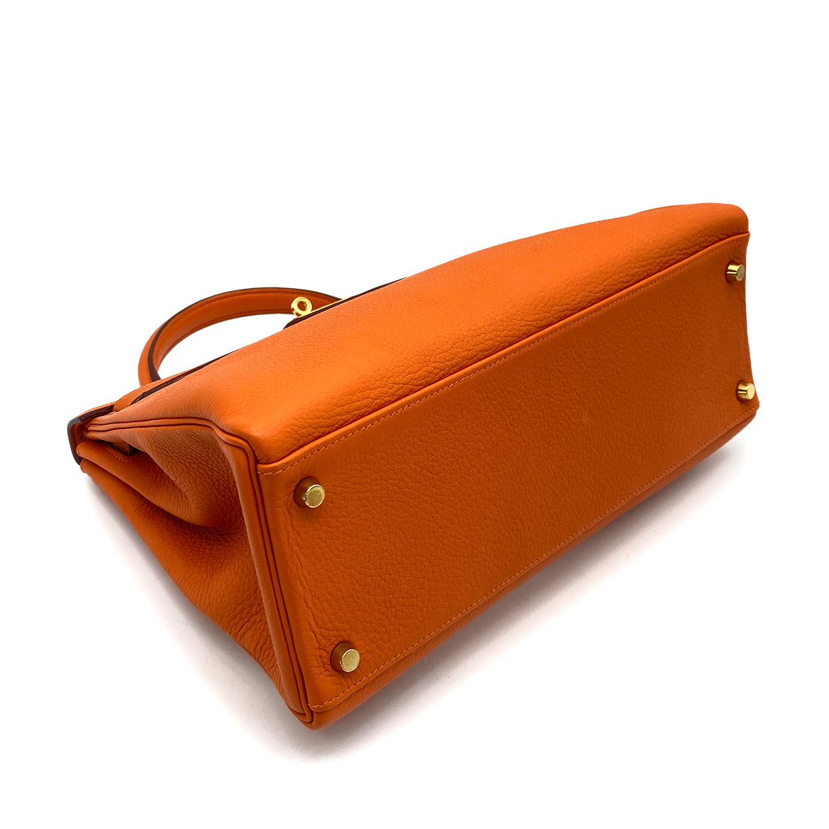 HERMES KELLY 32 RETOURNE ORANGE TOGO HAND SHOULDER BAG □G GHW 90256429