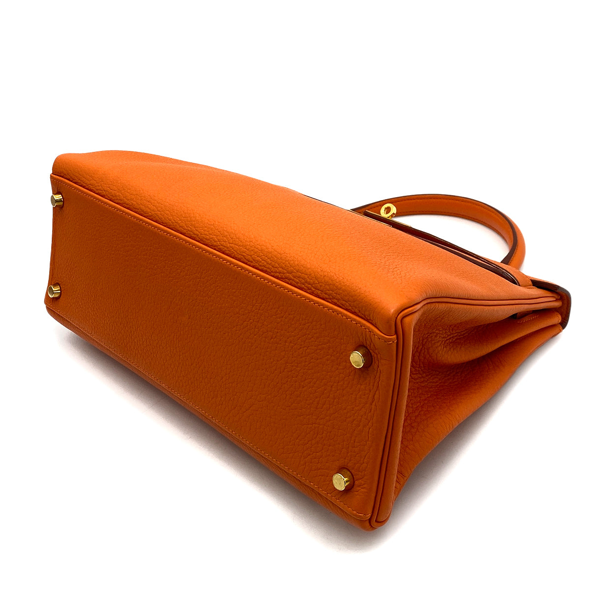 HERMES KELLY 32 RETOURNE ORANGE TOGO HAND SHOULDER BAG □G GHW 90256429