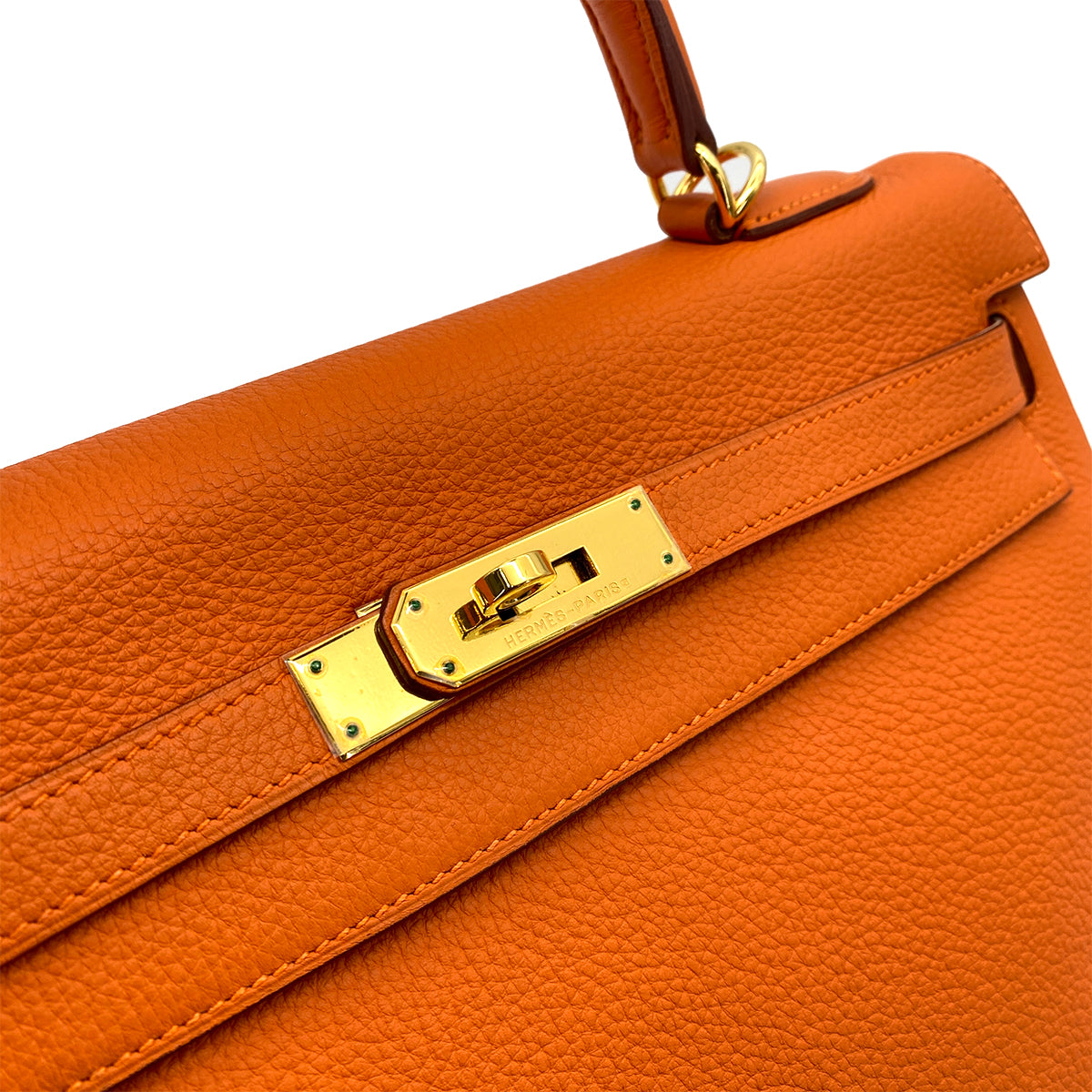 HERMES KELLY 32 RETOURNE ORANGE TOGO HAND SHOULDER BAG □G GHW 90256429