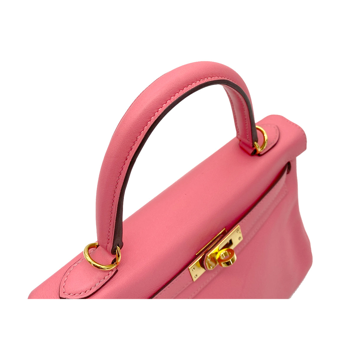 Hermes Kelly 25 Retourne Rose Azalea Swift GHW #D 90256464