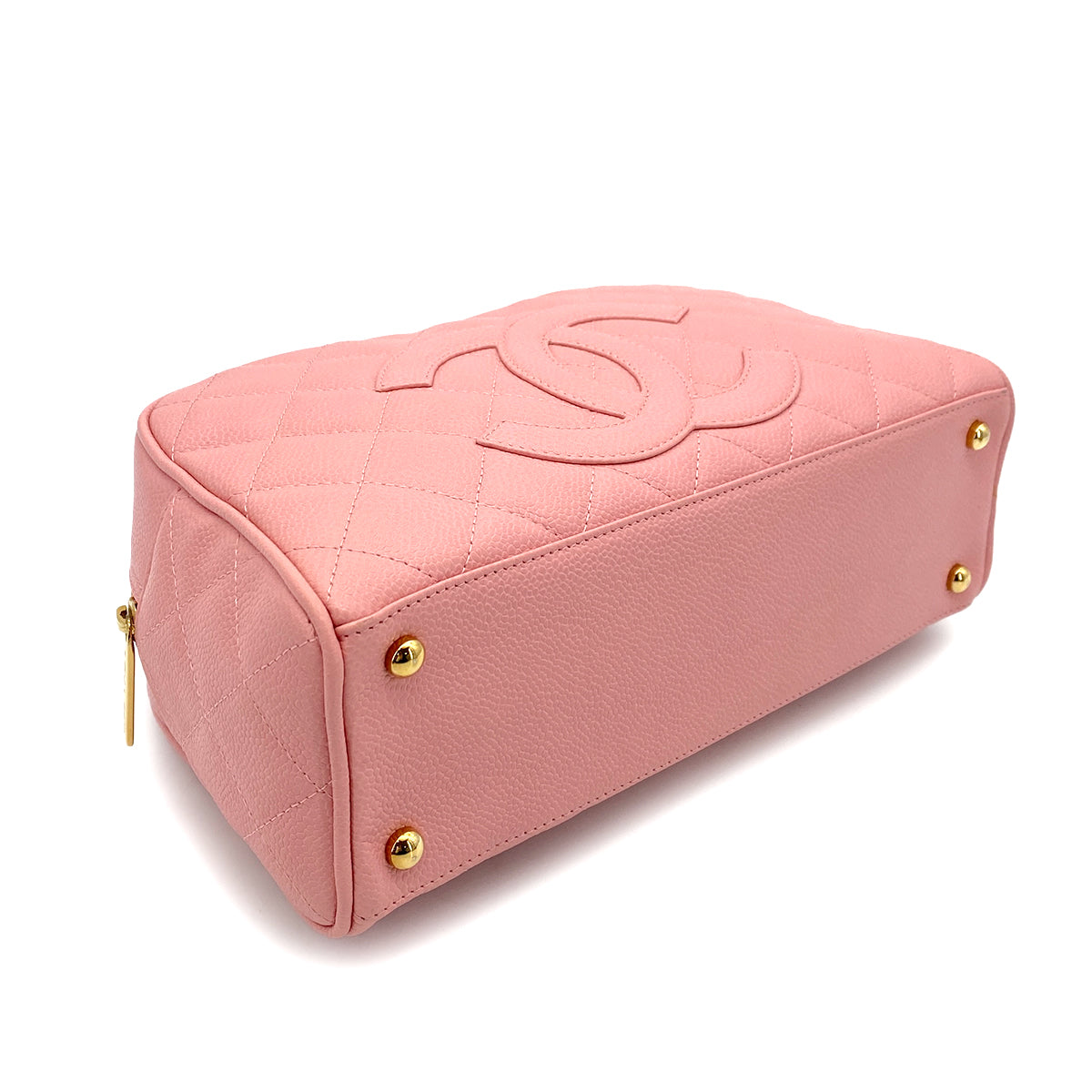 CHANEL VINTAGE MINI BOSTON HAND BAG PINK CAVIAR SKIN 90256929