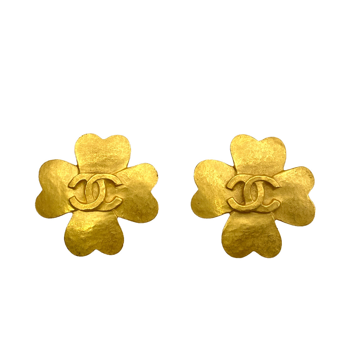 CHANEL VINTAGE EARRINGS CLOVER MOTIF COCOMARK ACCESSORY 96P 90256940