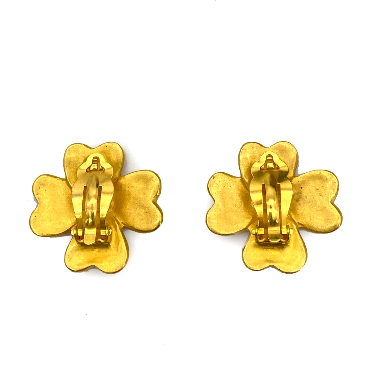 CHANEL VINTAGE EARRINGS CLOVER MOTIF COCOMARK ACCESSORY 96P 90256940