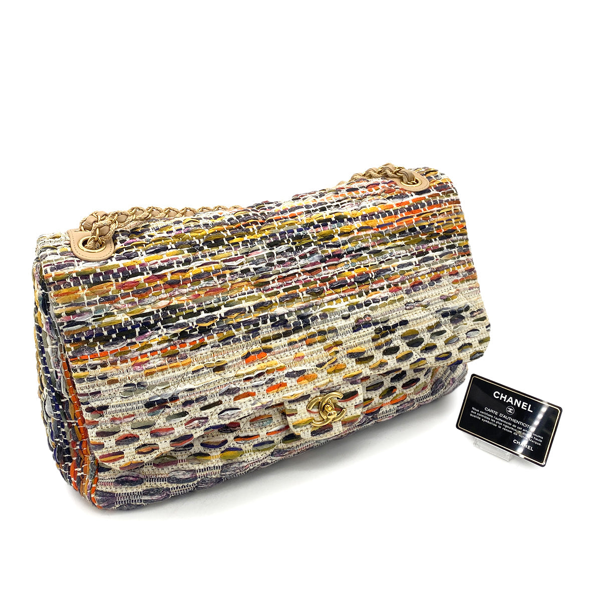 Chanel Double Chain Multi-Colour Tweed #23 90257304