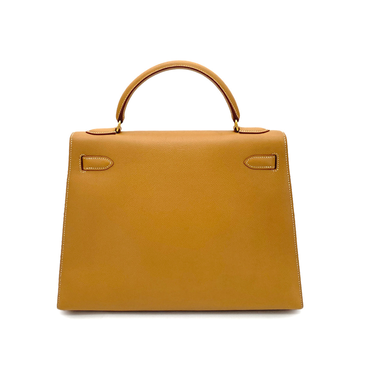 HERMES KELLY 32 SELLIER NATURAL COUCHEVEL HAND SHOULDER BAG □A 90257446