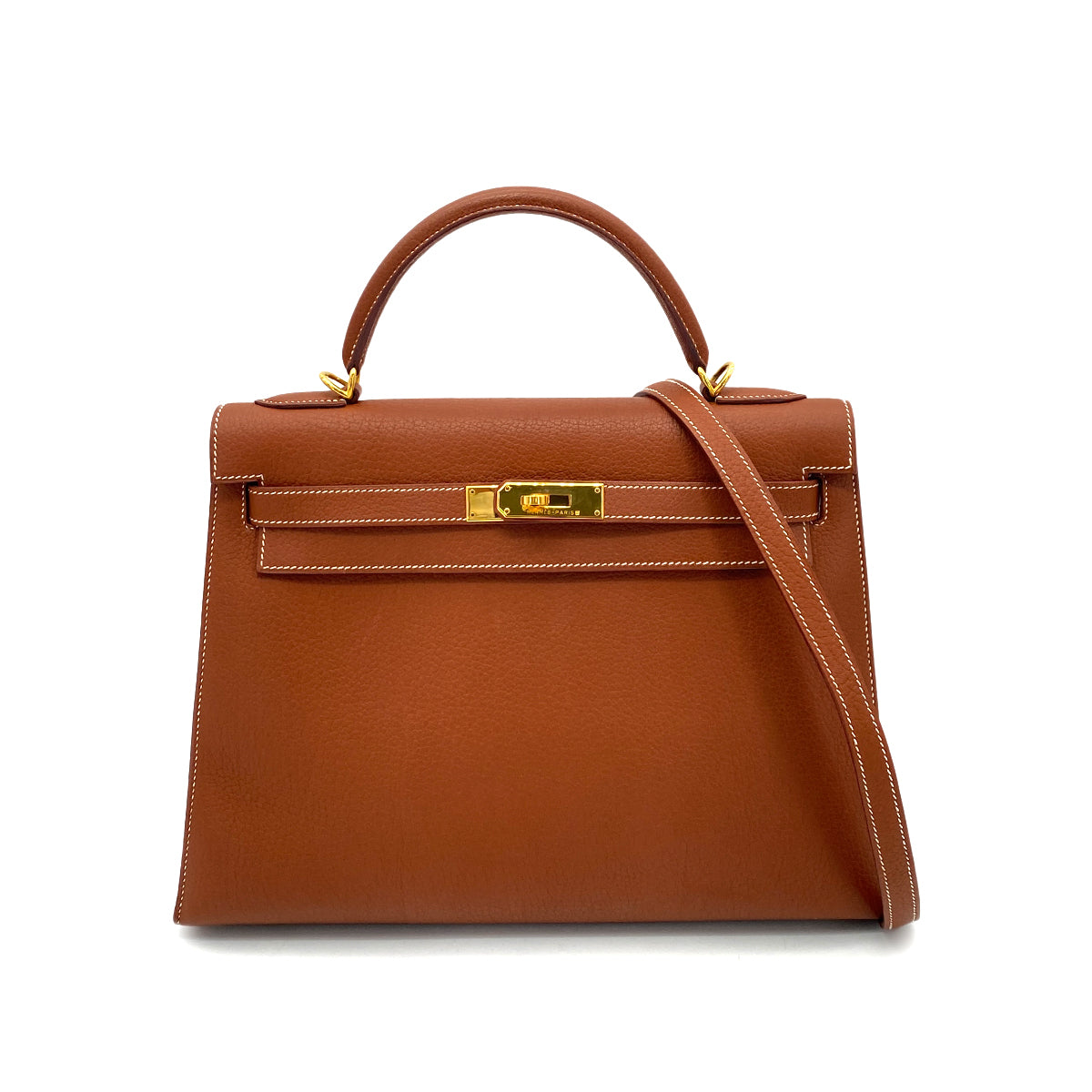 HERMES KELLY 32 SELLIER BRICK TOGO HAND SHOULDER BAG □E 90257609