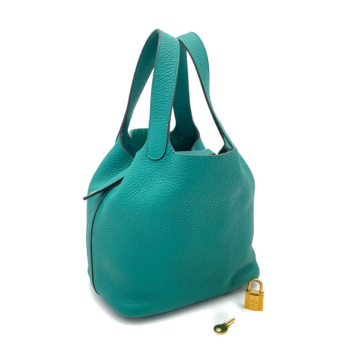 HERMES PICOTIN LOCK PM VERT VERTIGO TAURILLON CLEMENCE HAND BAG Y 90258094