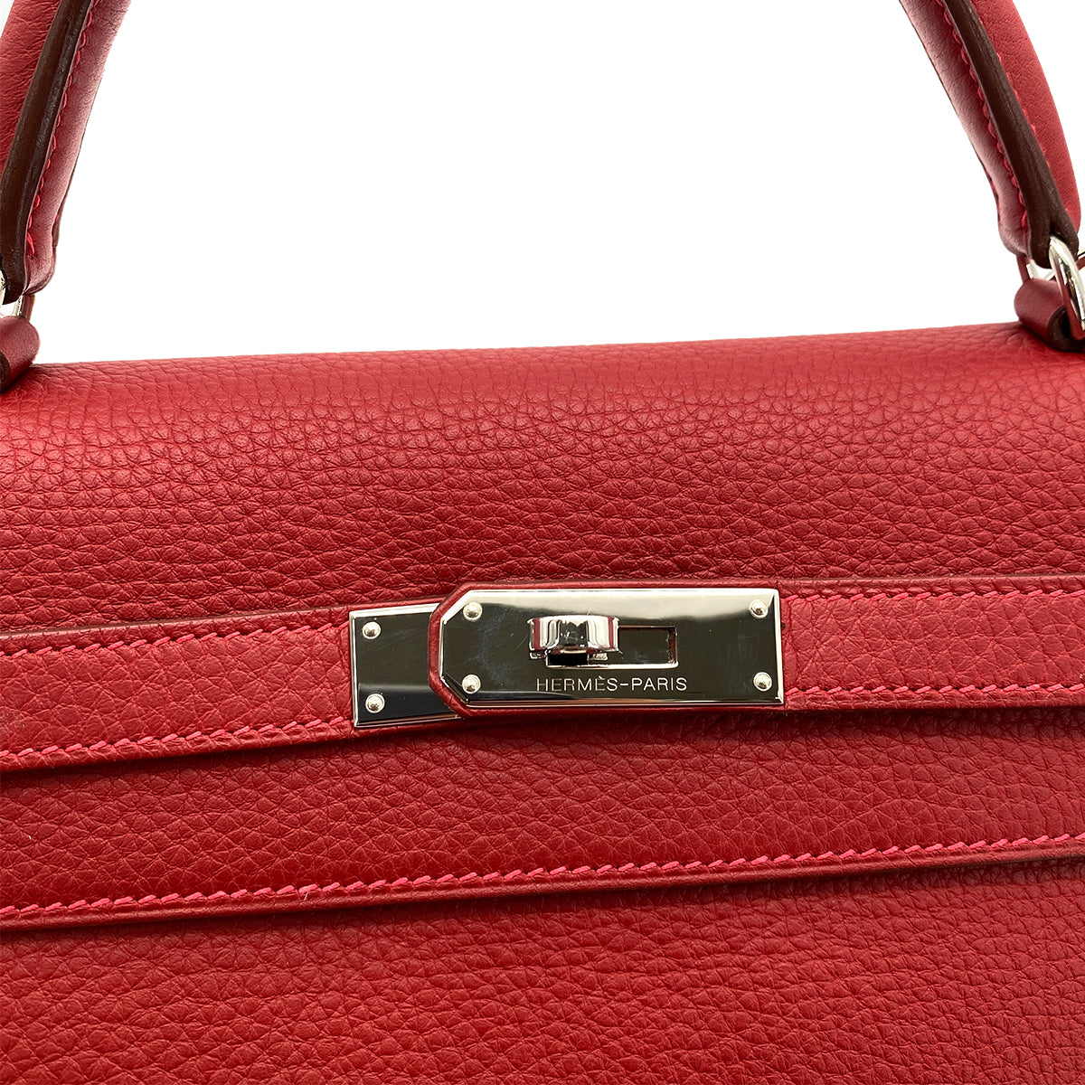 HERMES KELLY 32 RETOURNE ROUGE VIF TAURILLON CLEMENCE HAND SHOULDER BAG □J SHW 90258101