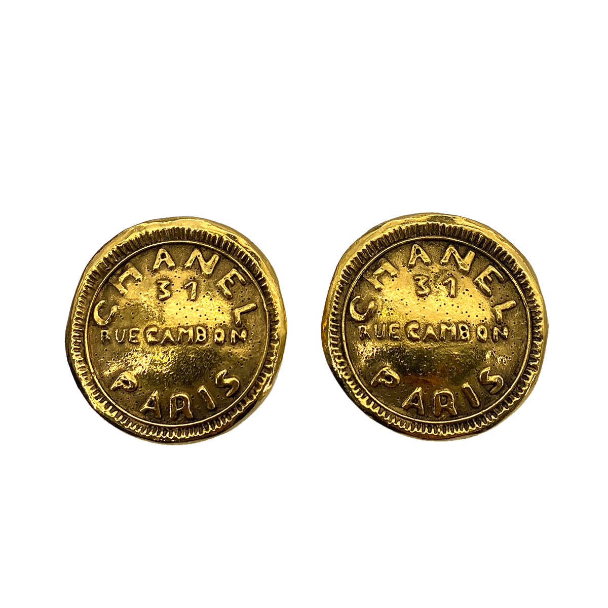 CHANEL VINTAGE EARRINGS ROUND COCOMARK ACCESSORY 90258137