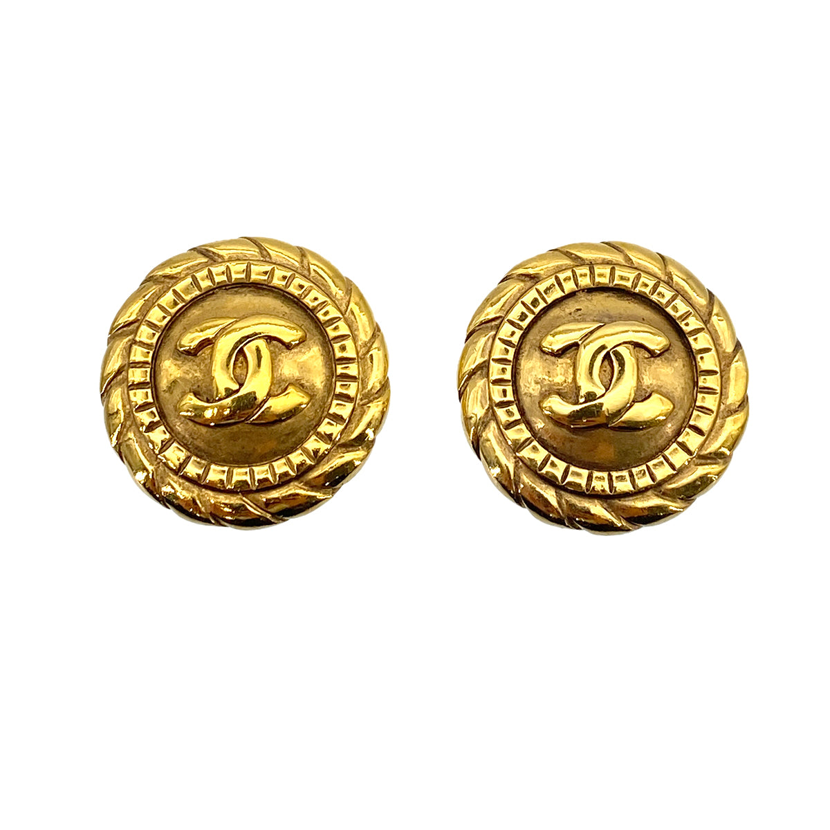 CHANEL VINTAGE EARRINGS COCOMARK ROUND ACCESSORY 90258140