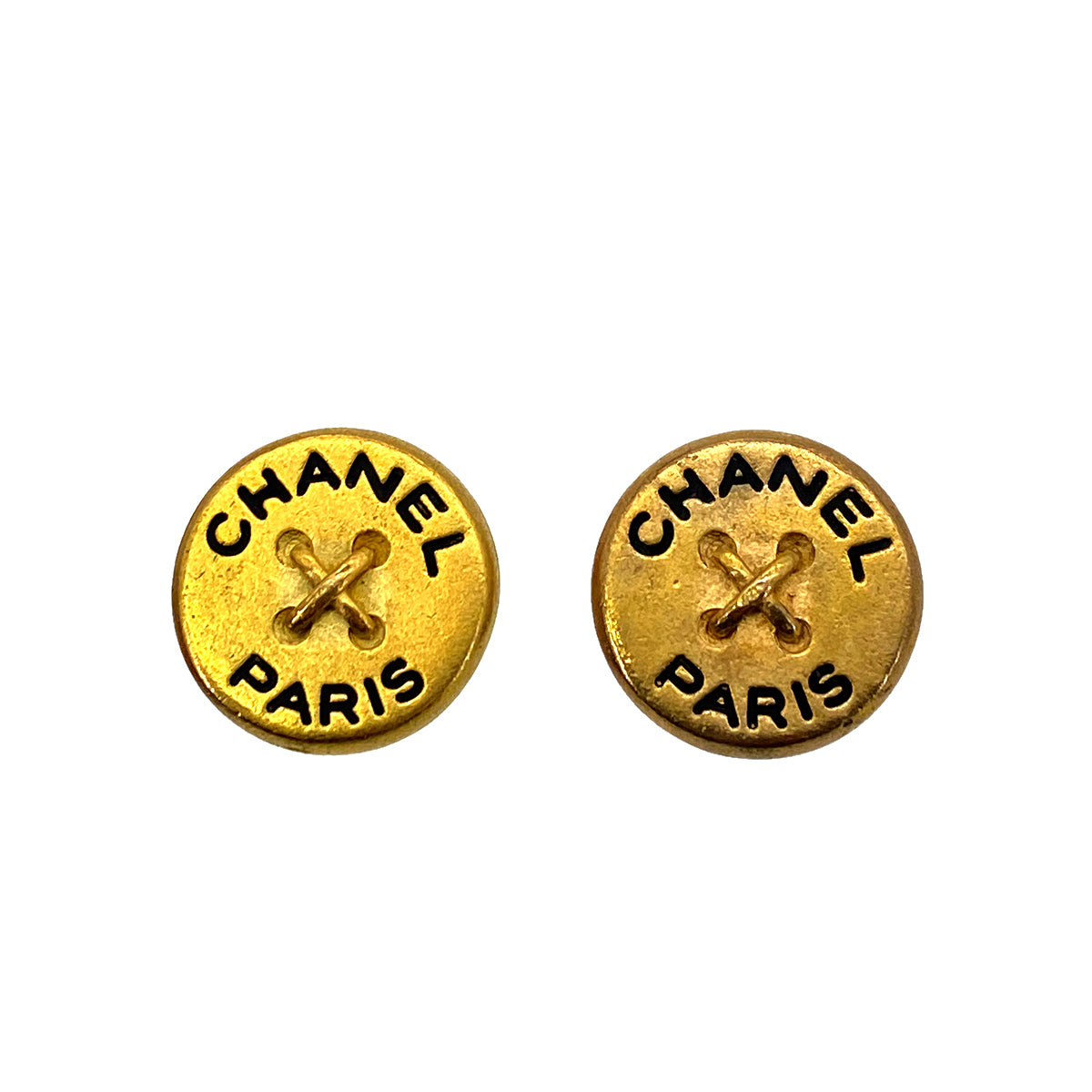 CHANEL VINTAGE EARRINGS ROUND COCOMARK BUTTON 90258149