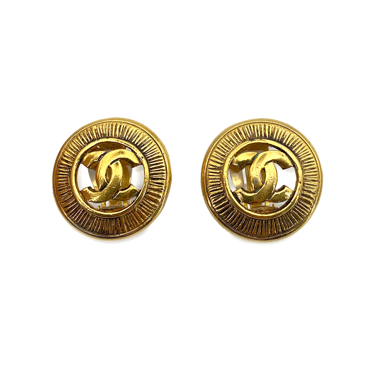 CHANEL VINTAGE EARRINGS ROUND COCOMARK ACCESSORY 90258168