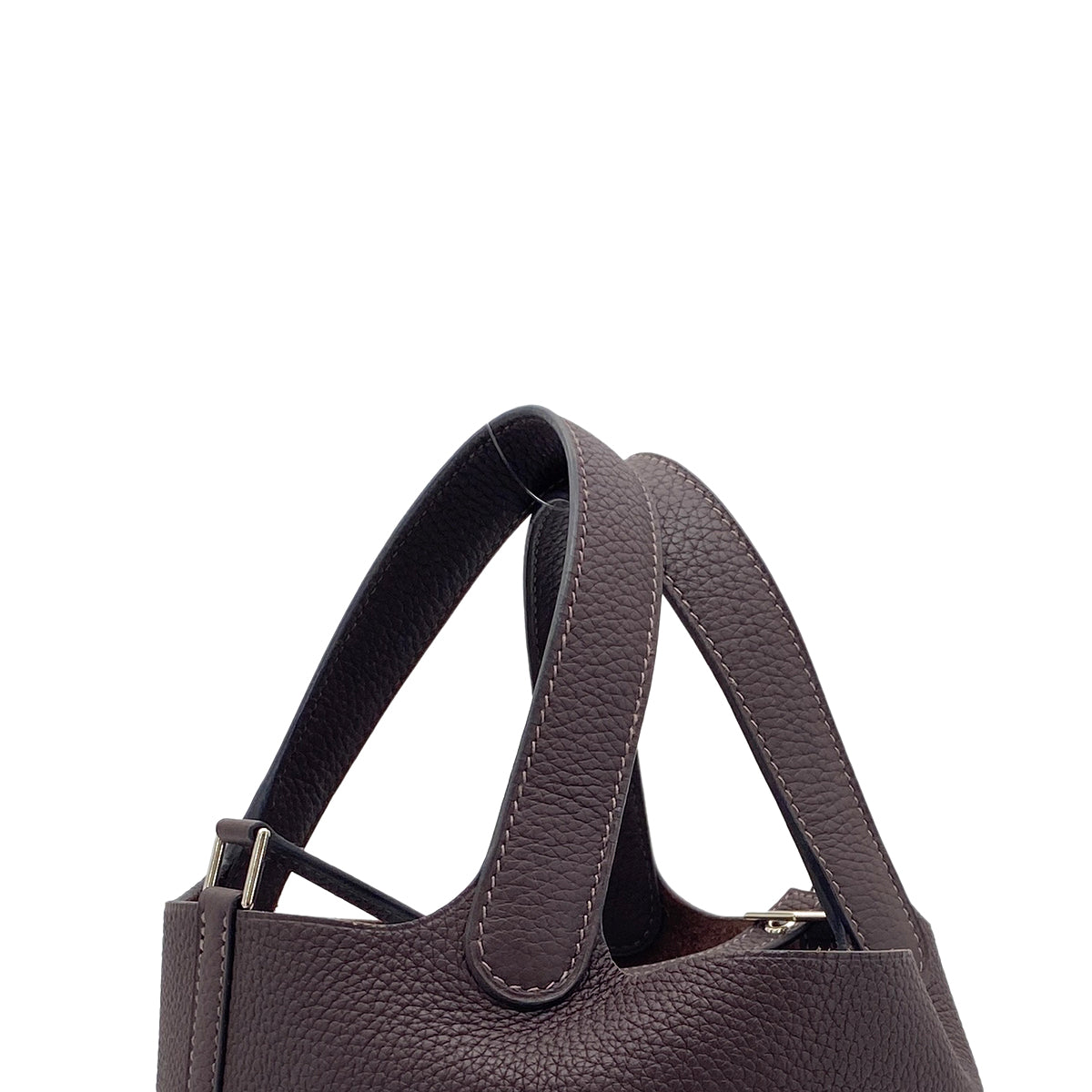 HERMES PICOTIN LOCK PM CHOCOLAT TAURILLON MAURICE HAND BAG Y 90258466