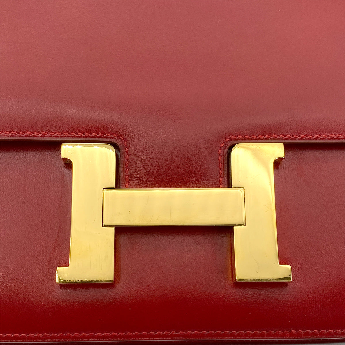 HERMES CONSTANCE ROUGE GRENADE BOXCALF SHOULDER BAG □B GHW 90261610