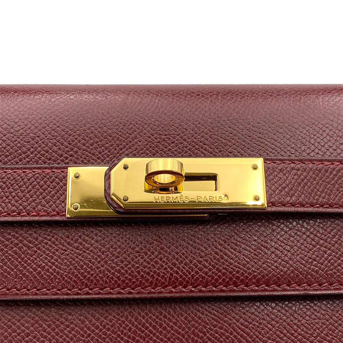 HERMES KELLY 32 SELLIER ROUGE H COUCHVEL HAND SHOULDER BAG 〇T GHW 90264343