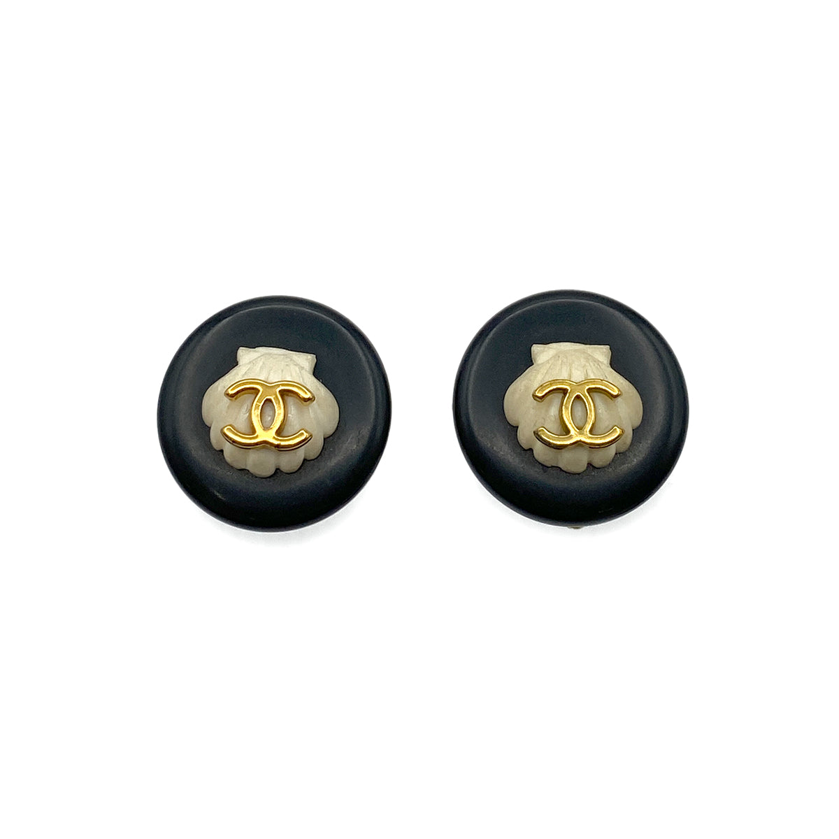 CHANEL VINTAGE EARRINGS COCOMARK ROUND ACCESSORY 96C 90264542