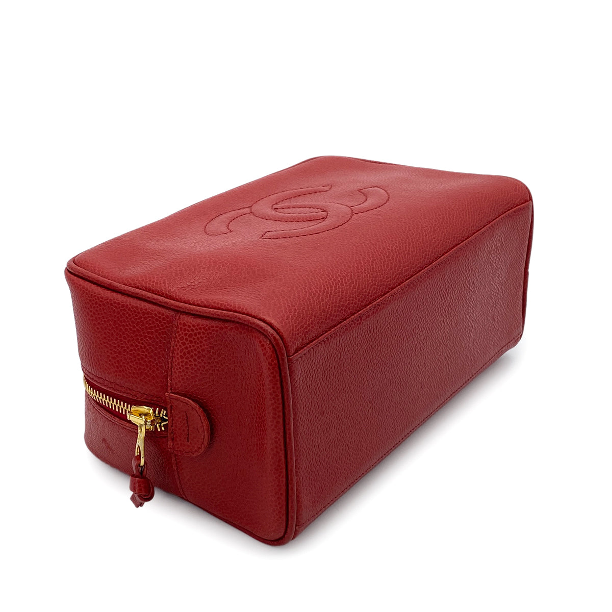 CHANEL VINTAGE CLUTCH BAG RED CAVIAR SKIN 90264783