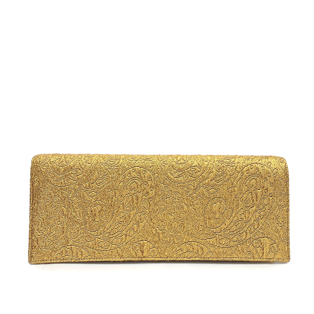 CHANEL VINTAGE CLUTCH BAG GOLD NISHIJIN TEXTILE 90265314