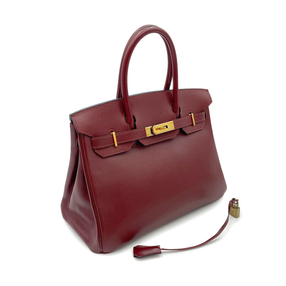 HERMES BIRKIN 30 ROUGE H VEAU GULLIVER HAND BAG □B GHW 90265409